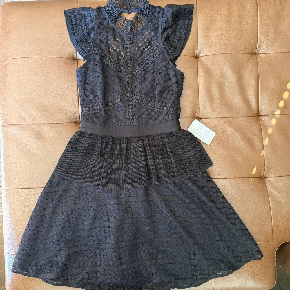 Chelsea28 Black Lace Midi Dress Size Small NWT